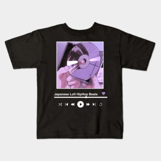 Chill japanese Lofi hiphop anime aesthetic Kids T-Shirt